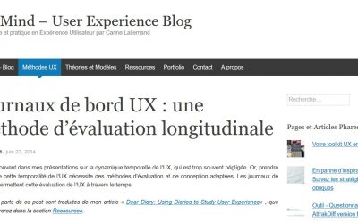 Retour sur le journal de bord comme outil de recherche utilisateur.