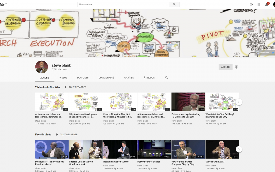 Steve Blank, Ce Youtubeur ! 95 Vidéos pour comprendre les Startups !
