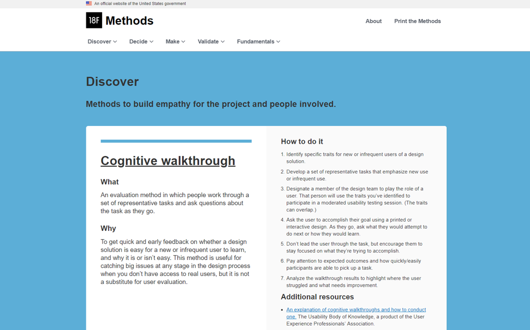 Retrouvez TOUS les Outils et Méthodes de 18F, le Design Service du Gouvernement US